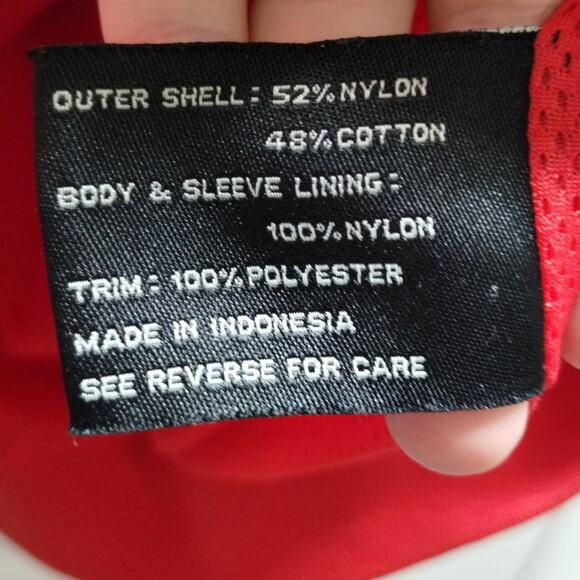 Jos. A. Bank Men's Size Small Water Repellant Red Mock Neck Zip-Up Rain Jacket - Picture 5 of 5